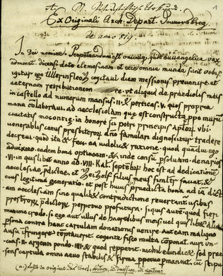 Vermeintliche Abschrift einer Urkunde von 819