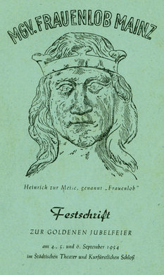 Titelblatt zur Festschrift des Männergesangvereins Frauenlob Mainz zur Goldenen Jubelfeier 1954