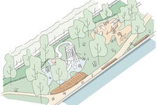 Bildergalerie Rheinufergestaltung Konzeptskizze Spielplatz, Bierbaum-Aichele Landschaftsarchitekten