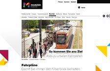 Screenshot der Internetseite der Mainzer Mobilität