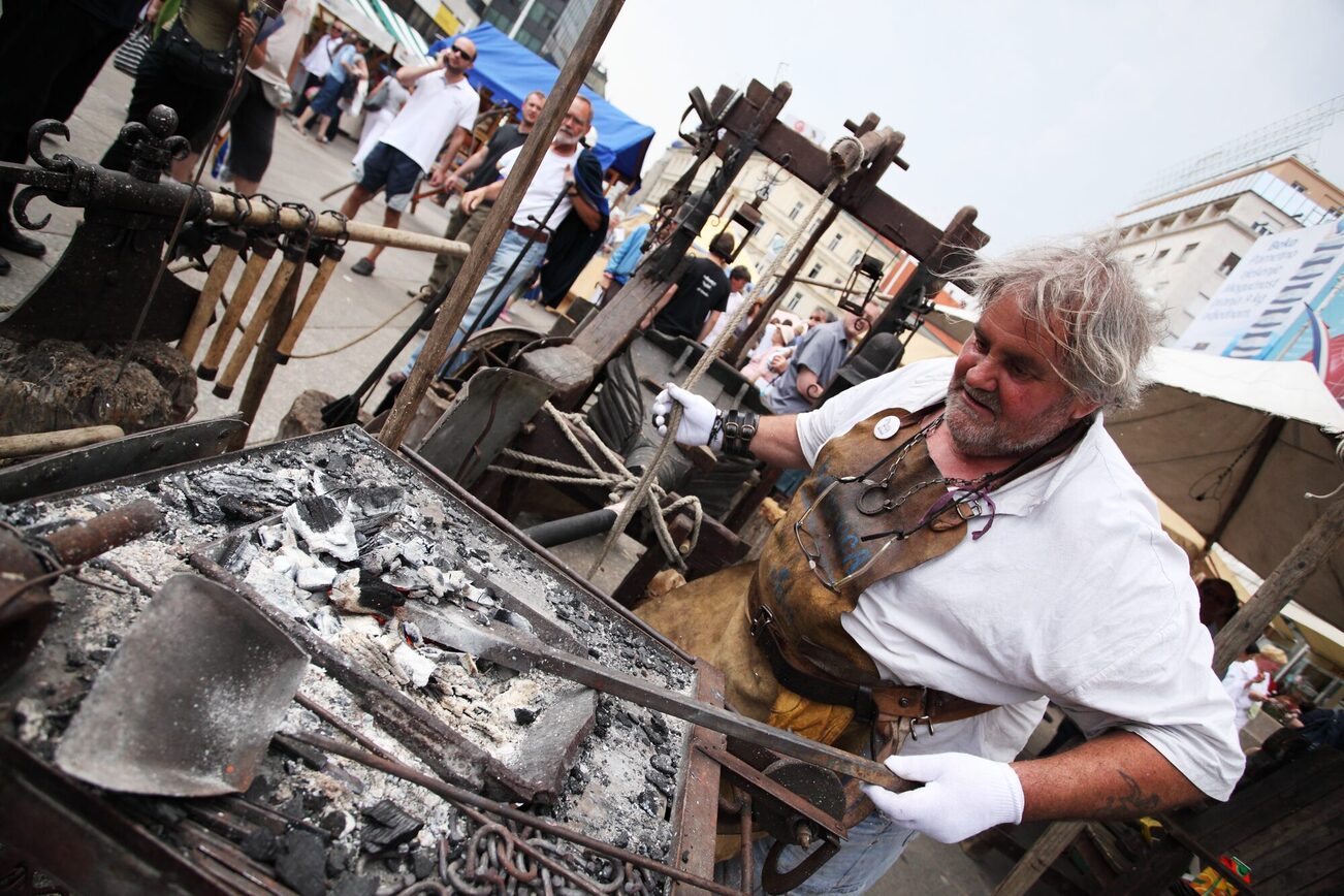 Medieval market in Zagreb