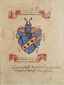 Exlibris Georg Helwich, aus : "Theatrvm Historicvm", 625 / 6 (r), 1625