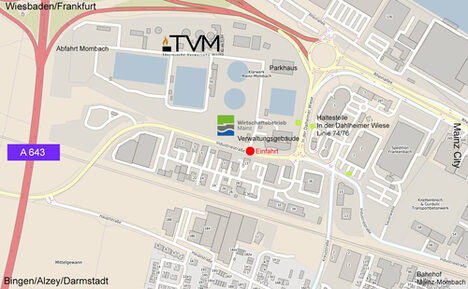Stadtplan mit der TVM