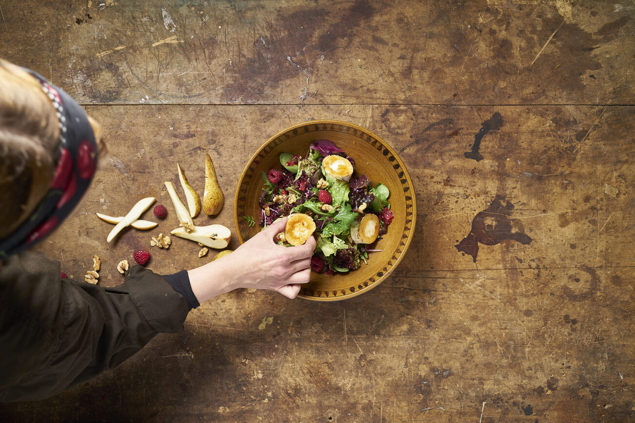 A plate is being prepared