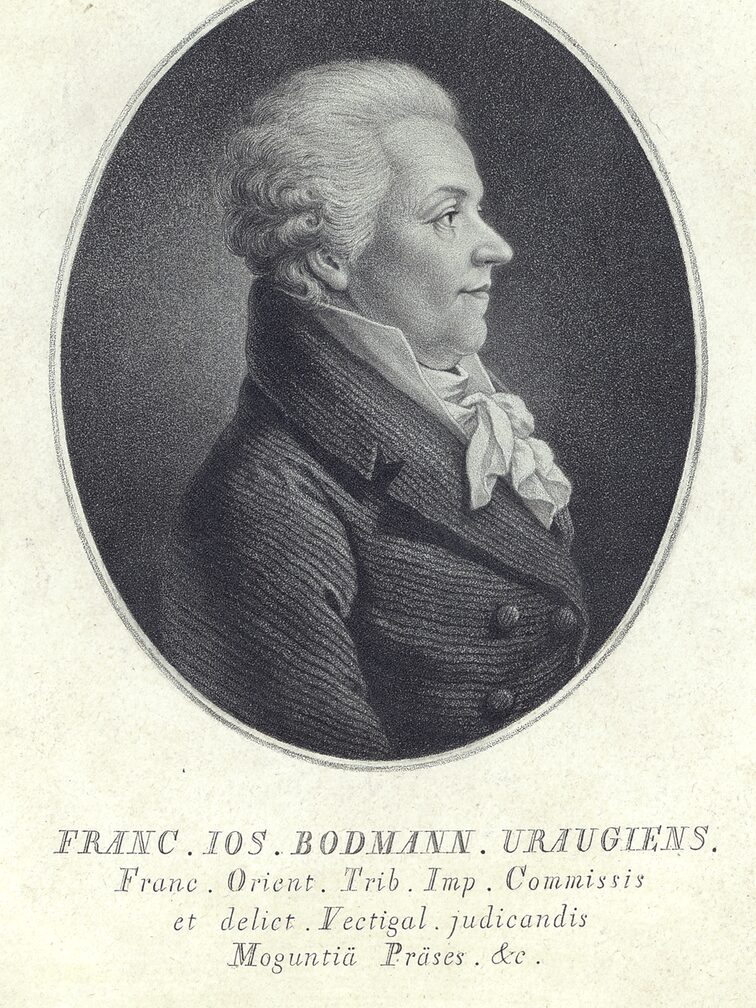 Blatt mit Porträt von Franz Joseph Bodmann