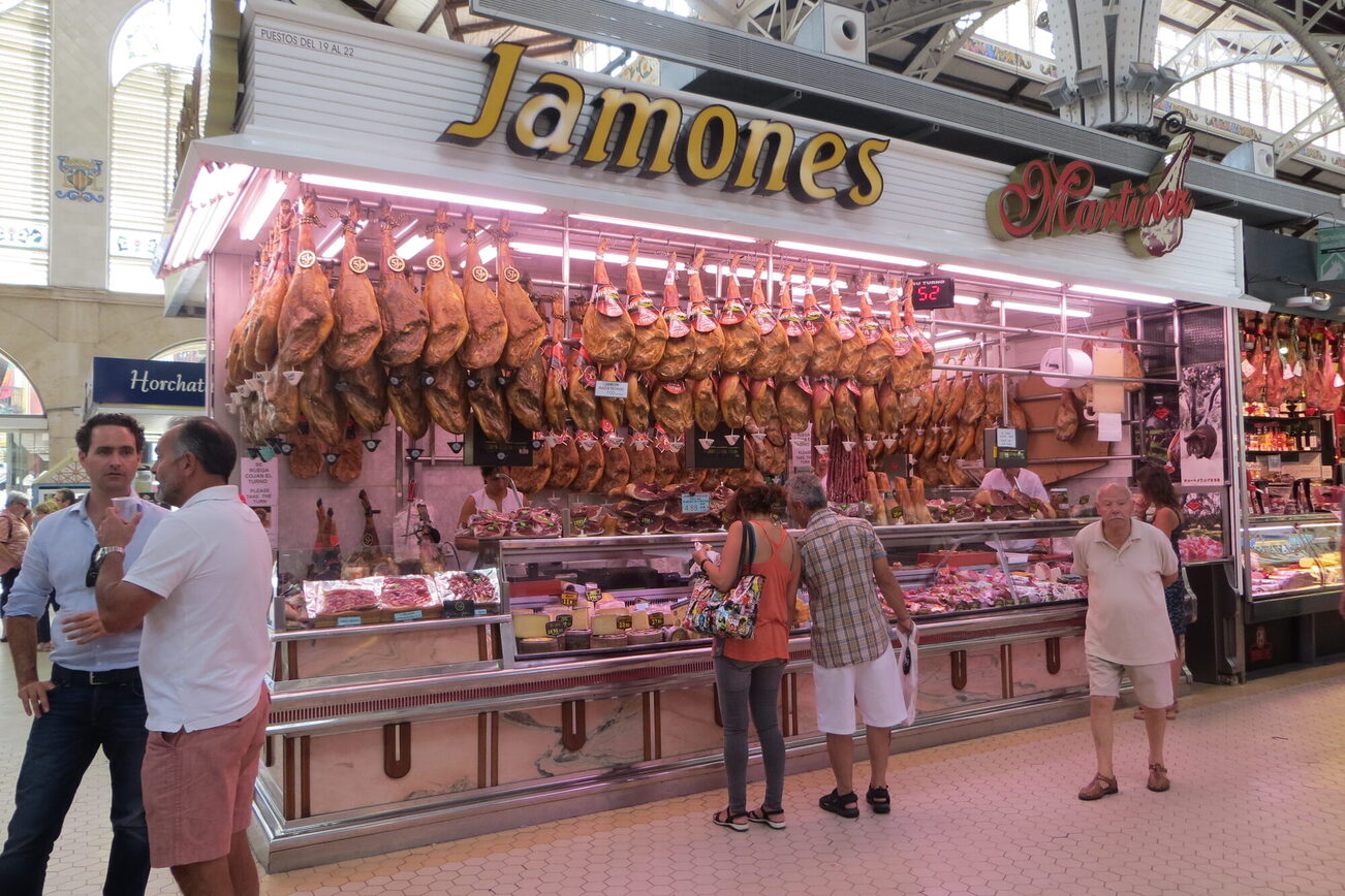 Jamón serrano, Mercado Central Valencia