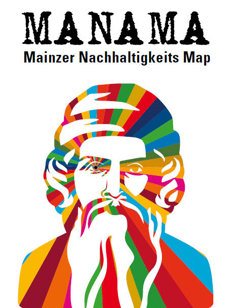 Deckblatt des Stadtplans mit grafischem Porträt Johannes Gutenberg