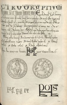 Eine weitere Seite aus dem Werk "de re diplomatica" von 1709.