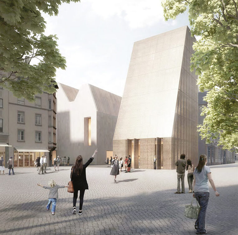 Siegerentwurf Architekturwettbewerb Gutenberg-Museum: Sommerperspektive