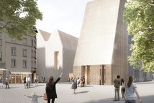 Siegerentwurf Architekturwettbewerb Gutenberg-Museum: Sommerperspektive