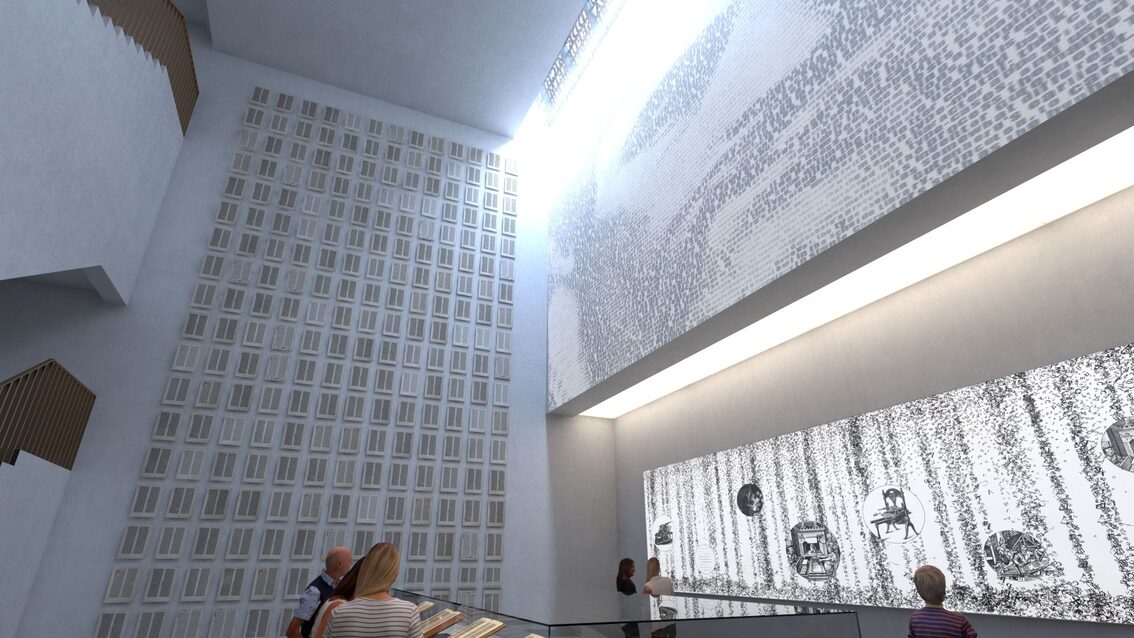 Ausstellungsbereich der Gutenberg-Bibeln, Blick nach oben