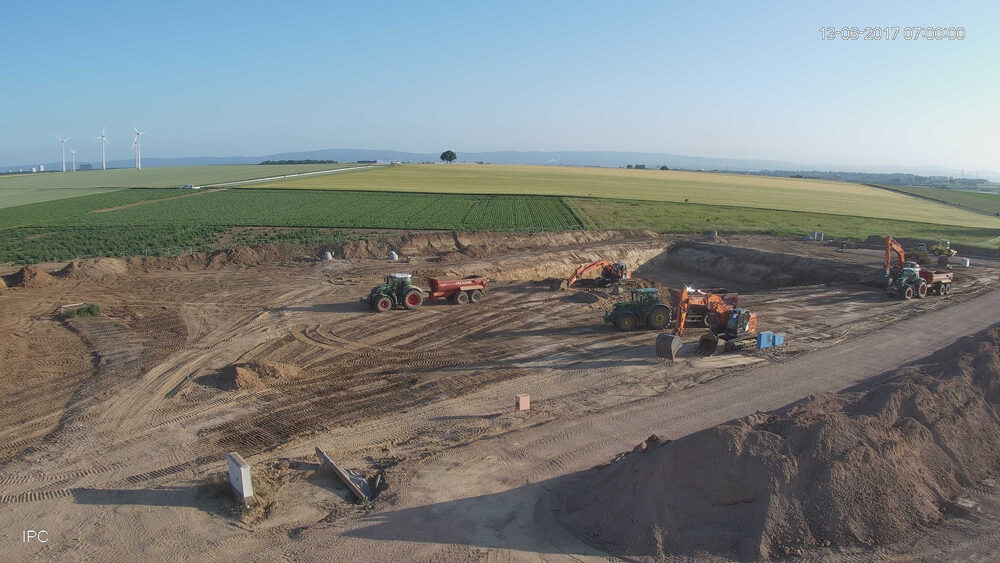Baustelle Neues Regenrückhaltebecken Ebersheim