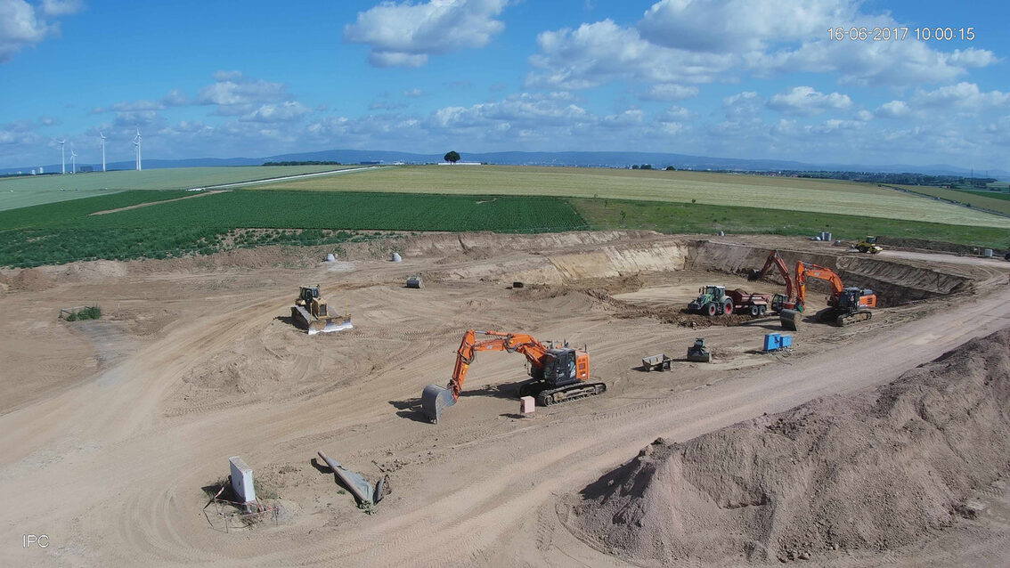 Baustelle neues Regenrückhaltecken Ebersheim