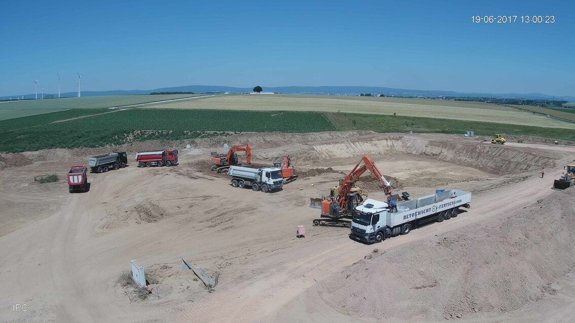 Baustelle neues Regenrückhaltecken Ebersheim
