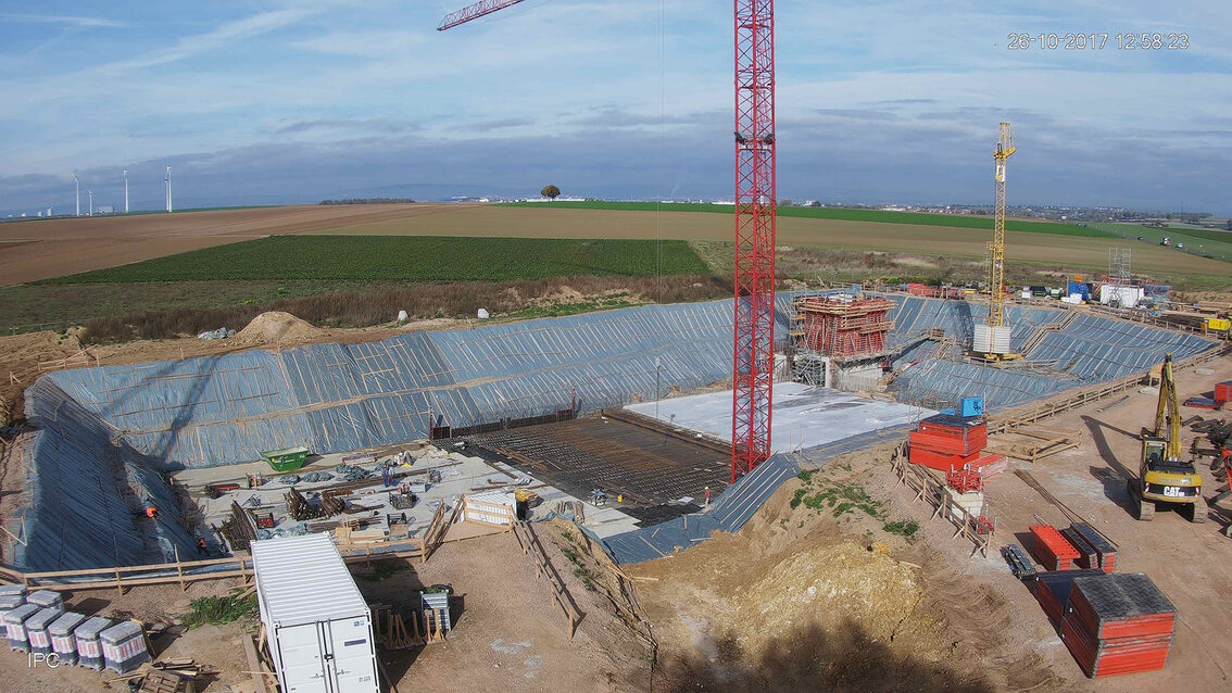 Neubau Regenrückhaltebecken Ebersheim Oktober 2017