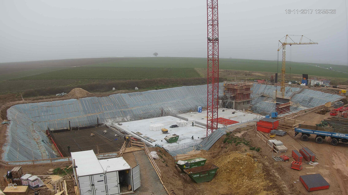 Neubau Regenrückhaltebecken Ebersheim November 2017