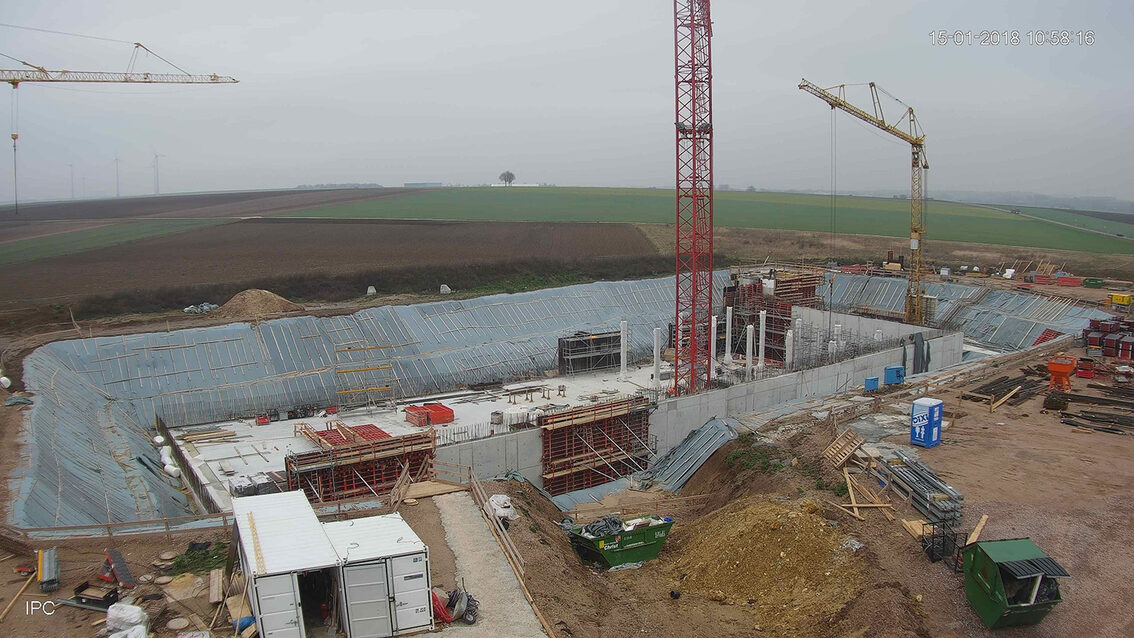 Neubau Regenrückhaltebecken Ebersheim Januar 2018