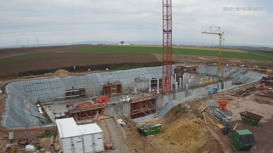 Neubau Regenrückhaltebecken Ebersheim Januar 2018