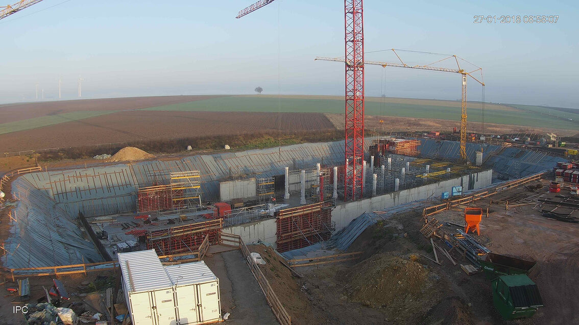 Neubau Regenrückhaltebecken Ebersheim Januar 2018