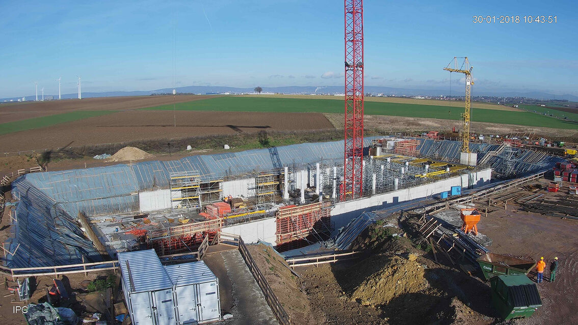 Neubau Regenrückhaltebecken Ebersheim Januar 2018