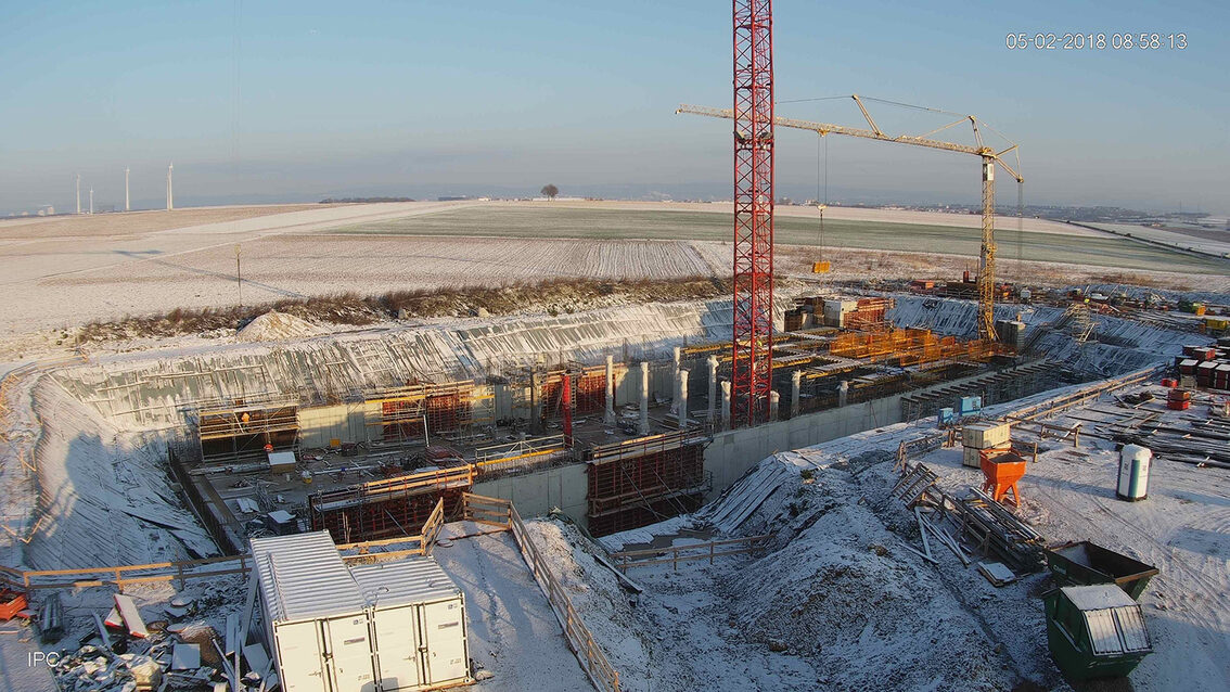 Neubau Regenrückhaltebecken Ebersheim Februar 2018