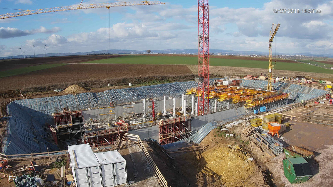 Neubau Regenrückhaltebecken Ebersheim Februar 2018