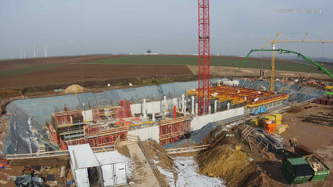 Neubau Regenrückhaltebecken Ebersheim Februar 2018