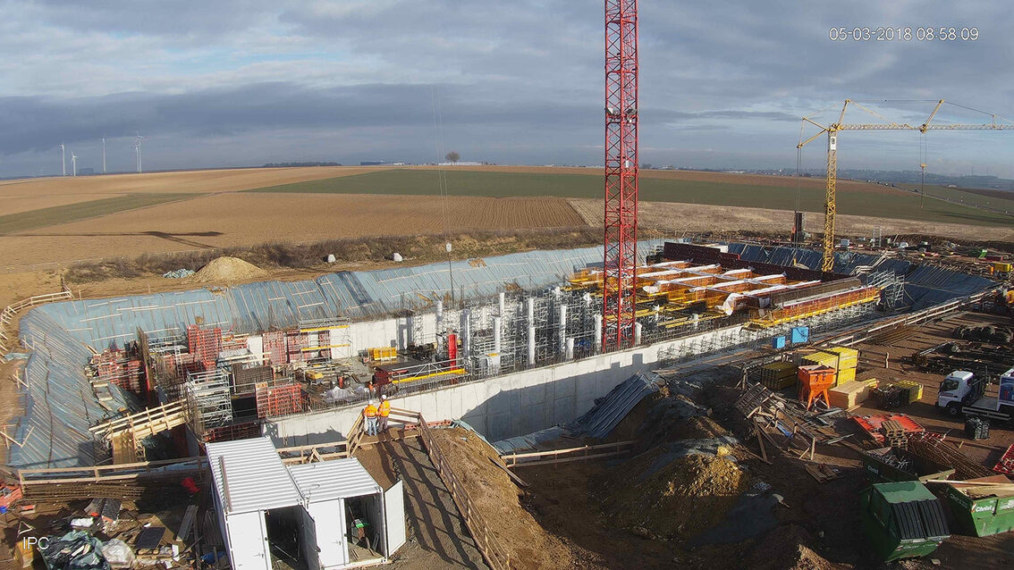 Neubau Regenrückhaltebecken Ebersheim März 2018