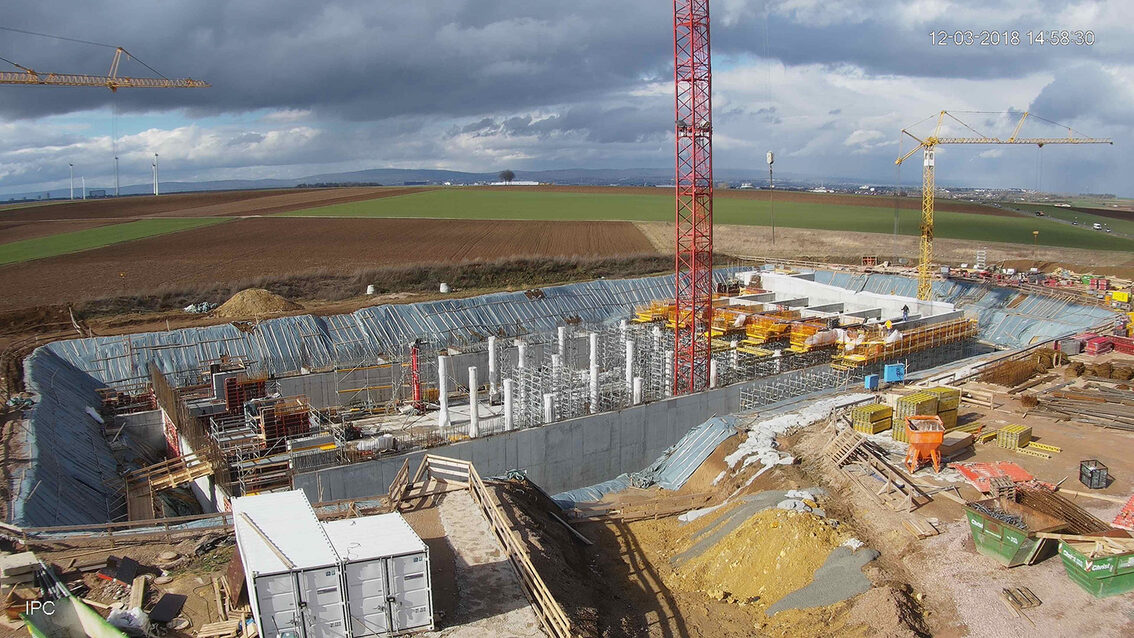 Neubau Regenrückhaltebecken Ebersheim März 2018