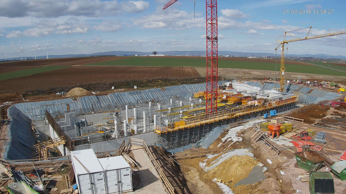 Neubau Regenrückhaltebecken Ebersheim März 2018