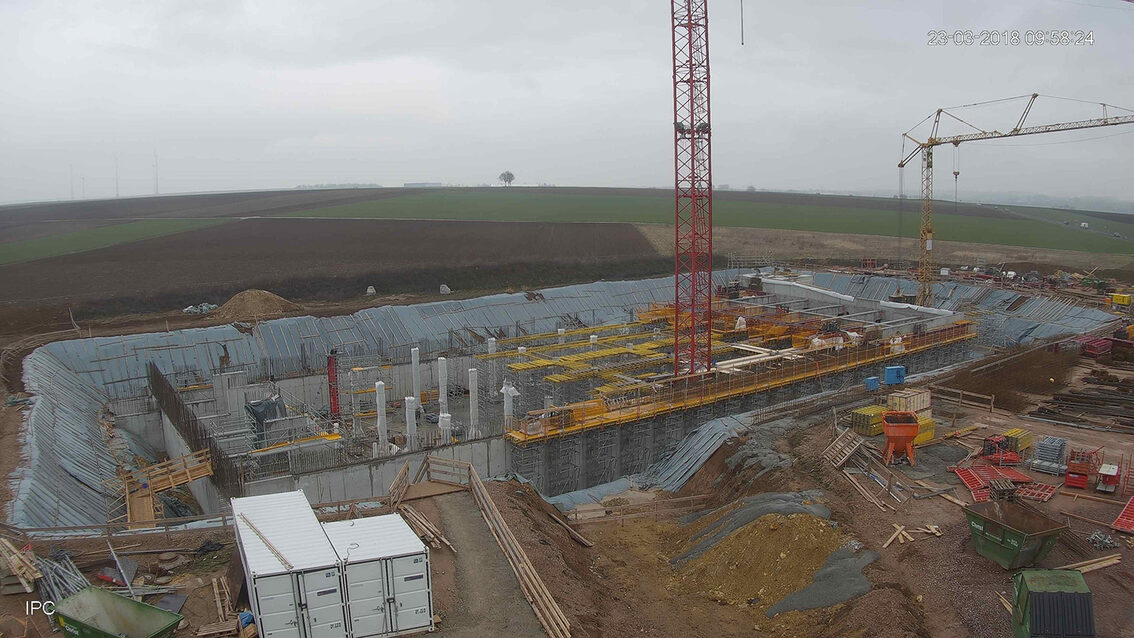 Neubau Regenrückhaltebecken Ebersheim März 2018