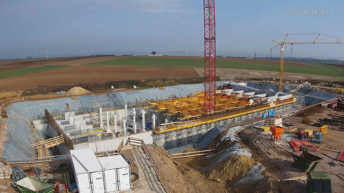 Neubau Regenrückhaltebecken Ebersheim März 2018