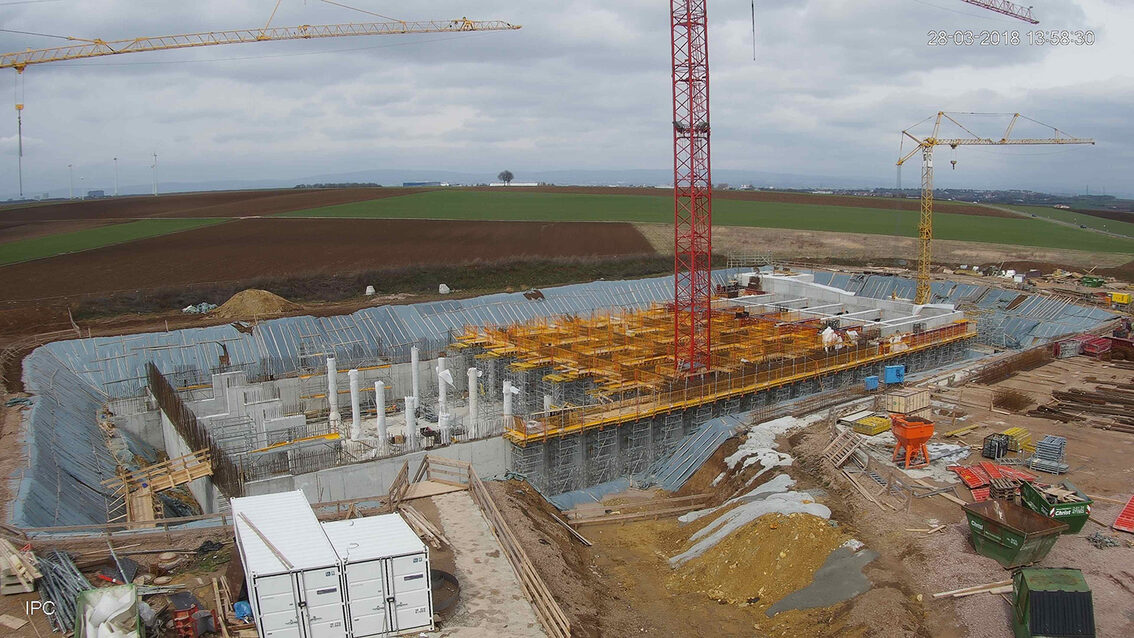 Neubau Regenrückhaltebecken Ebersheim März 2018