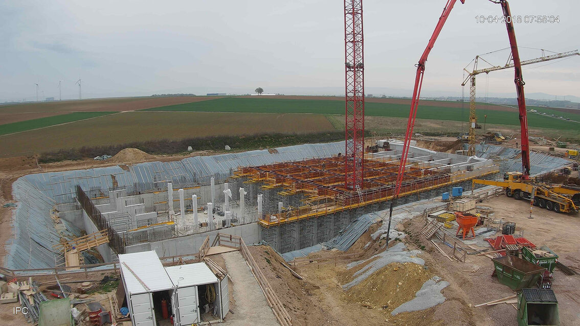 Neubau Regenrückhaltebecken Ebersheim April 2018