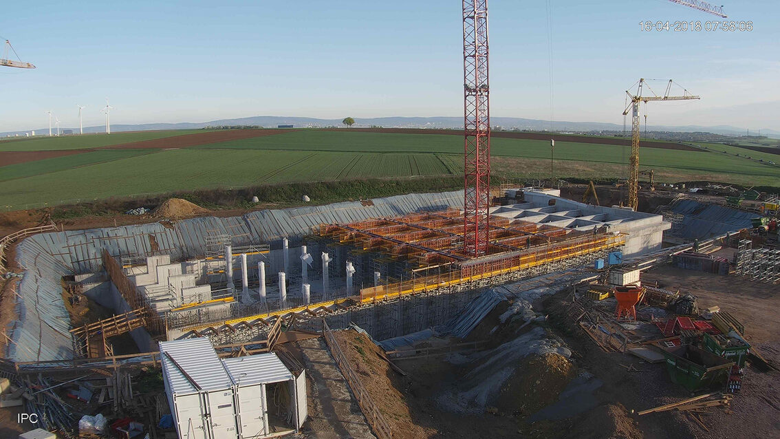 Neubau Regenrückhaltebecken Ebersheim April 2018