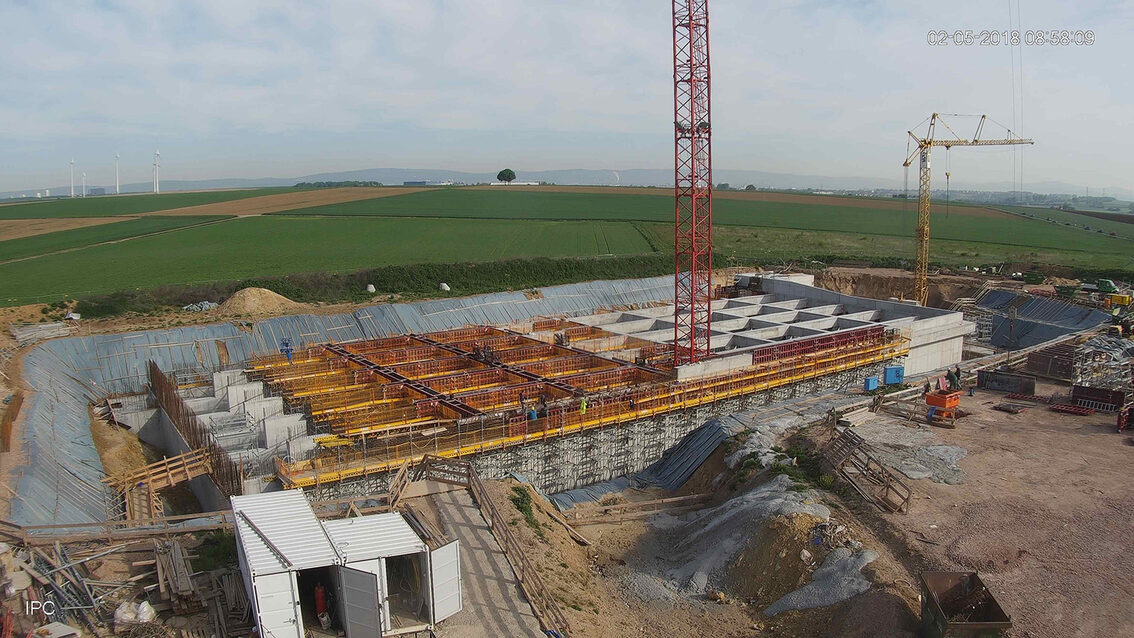 Neubau Regenrückhaltebecken Ebersheim Mai 2018