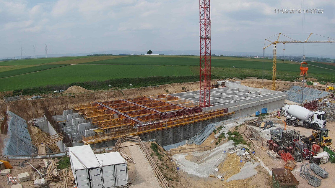 Neubau Regenrückhaltebecken Ebersheim Mai 2018