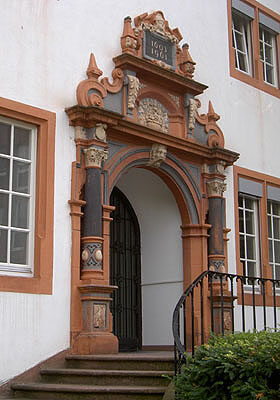 The magnificent entrance portal of the Old Armory