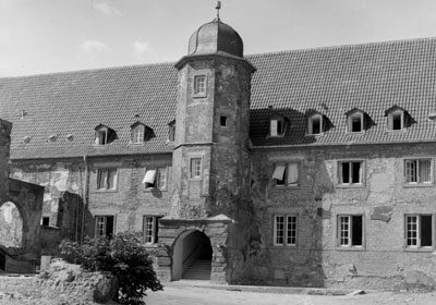 The old arsenal after reconstruction. A view of the inner courtyard with the