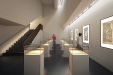 Bildergalerie Gutenberg-Museum DFZ Architekten Rendering eines Ausstellungsbereichs.