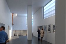 Bildergalerie Gutenberg-Museum DFZ Architekten Blick aus der Druckerwerkstatt in den unterirdischen Teil des Neubaus.