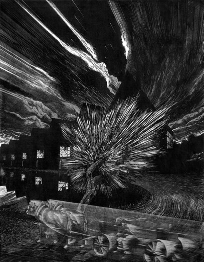 Ein Holzstich von Tobias Gellscheid.