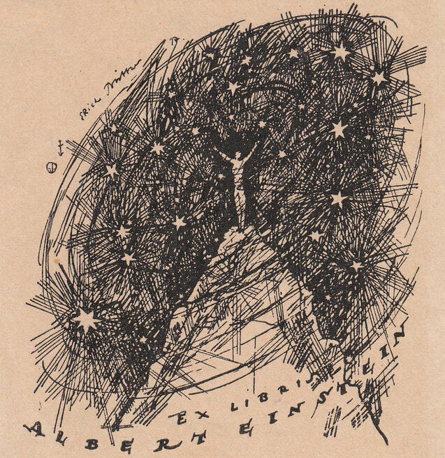 ExLibris von Erich Büttner für Albert Einstein