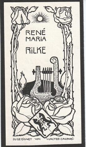 Exlibris (Klischee) von Walter Caspari für René Maria Rilke