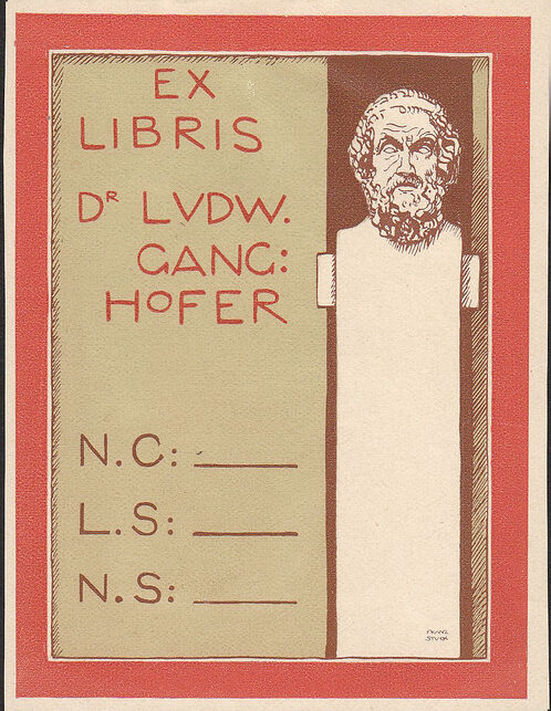 Exlibris von Franz von Stuck für Ludwig Ganghofer
