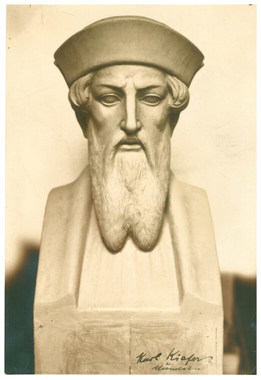 Exlibris mit Gutenberg-Porträt von Karl Kiefer