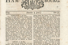 Bildergalerie Gutenberg-Museum "Pressehistorie" Die „Gazette de Hambourg“ von 1799. Titelblatt der französisch-sprachigen Zeitschrift „Gazette de Hambourg“ von 1799.
