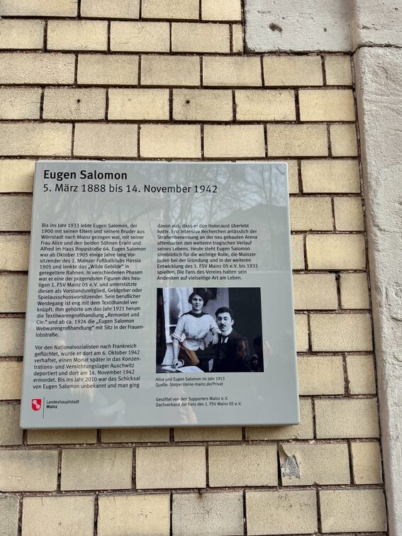 "Historisches Mainz"-Tafel zu Eugen Salomon