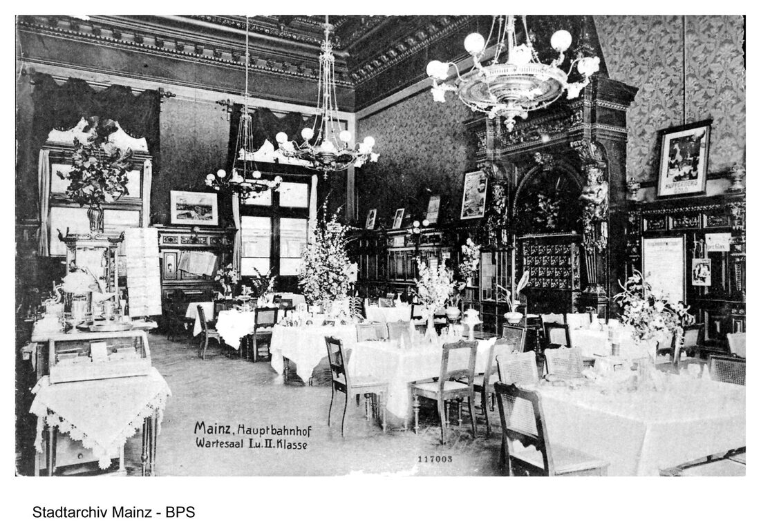 Merkez istasyon, 1. ve 2. sınıf bekleme salonu, yaklaşık 1910