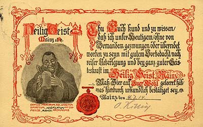 1914: Tarjeta de felicitación del Heilig Geist.